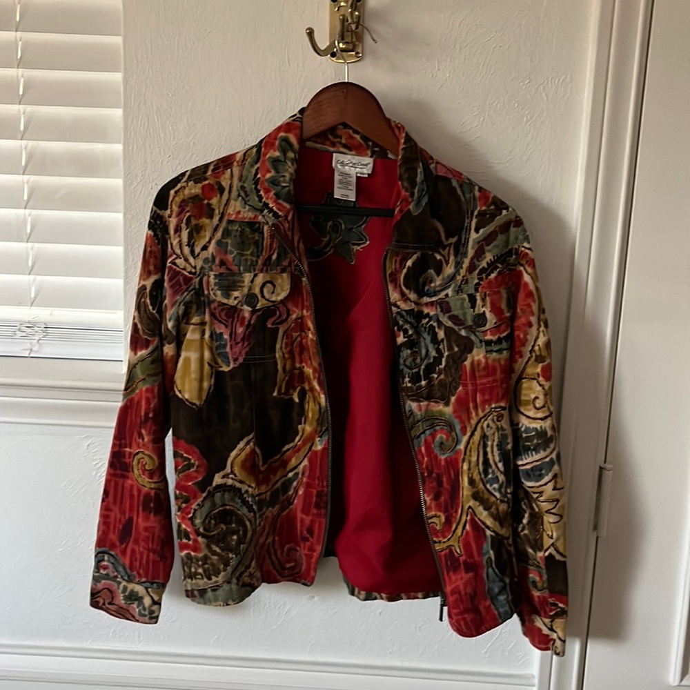 Red Patterned Cotton Jacket, size PS